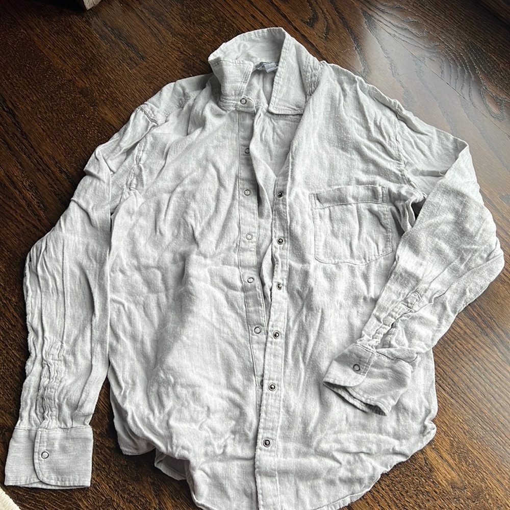 Aerie snap front flannel top size small